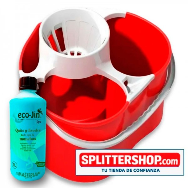 Cubo Fregona Doble Compartimento Splitter – Agua Limpia y Sucia Separadas + Eco-Jin