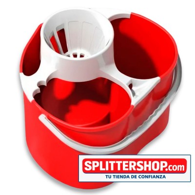 Cubo Fregona Doble Compartimento Splitter – Agua Limpia y Sucia Separadas + 3 Mochos de Algodon