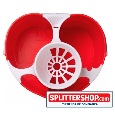 Cubo Fregona Doble Compartimento Splitter – Agua Limpia y Sucia Separadas + 3 Mochos de Algodon