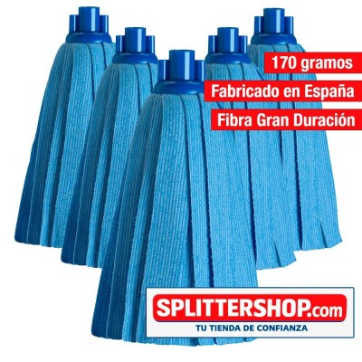 Cubo Fregona Doble Compartimento Splitter – Agua Limpia y Sucia Separadas + 5 Mochos de tiras