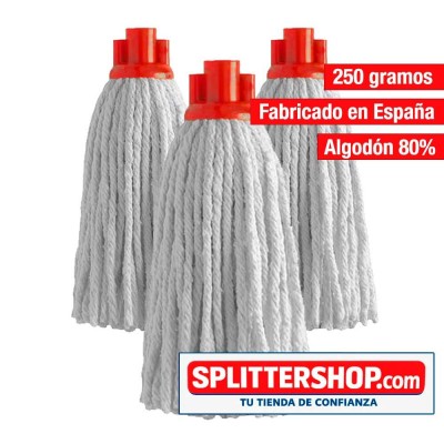 Cubo Fregona Doble Compartimento Splitter – Agua Limpia y Sucia Separadas + 3 Mochos de Algodon