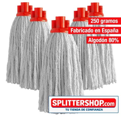 Cubo Fregona Doble Compartimento Splitter – Agua Limpia y Sucia Separadas + 5 Mochos de Algodón