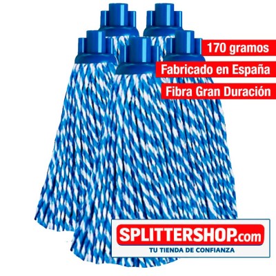 Cubo Fregona Doble Compartimento Splitter – Agua Limpia y Sucia Separadas + 5 Mochos de Microfibra